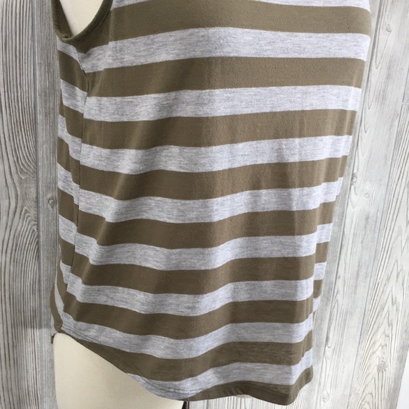 Cotton On Striped Tank Top Large Brown & Gray - Picture 4 of 8